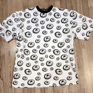 LUK S Vintage T-Shirt White Black 2XL In Da Hood Keep Low Profile 2000"s Tee